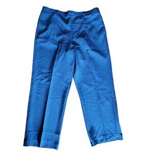 ALFRED DUNNER Solid All‎ Blue Pull On Pants with Pockets Womens Size 16